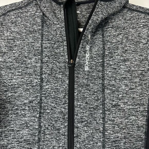 Brooks Running Full Zip Hooded Jacket Heathered Black Small - Picture 3 of 9